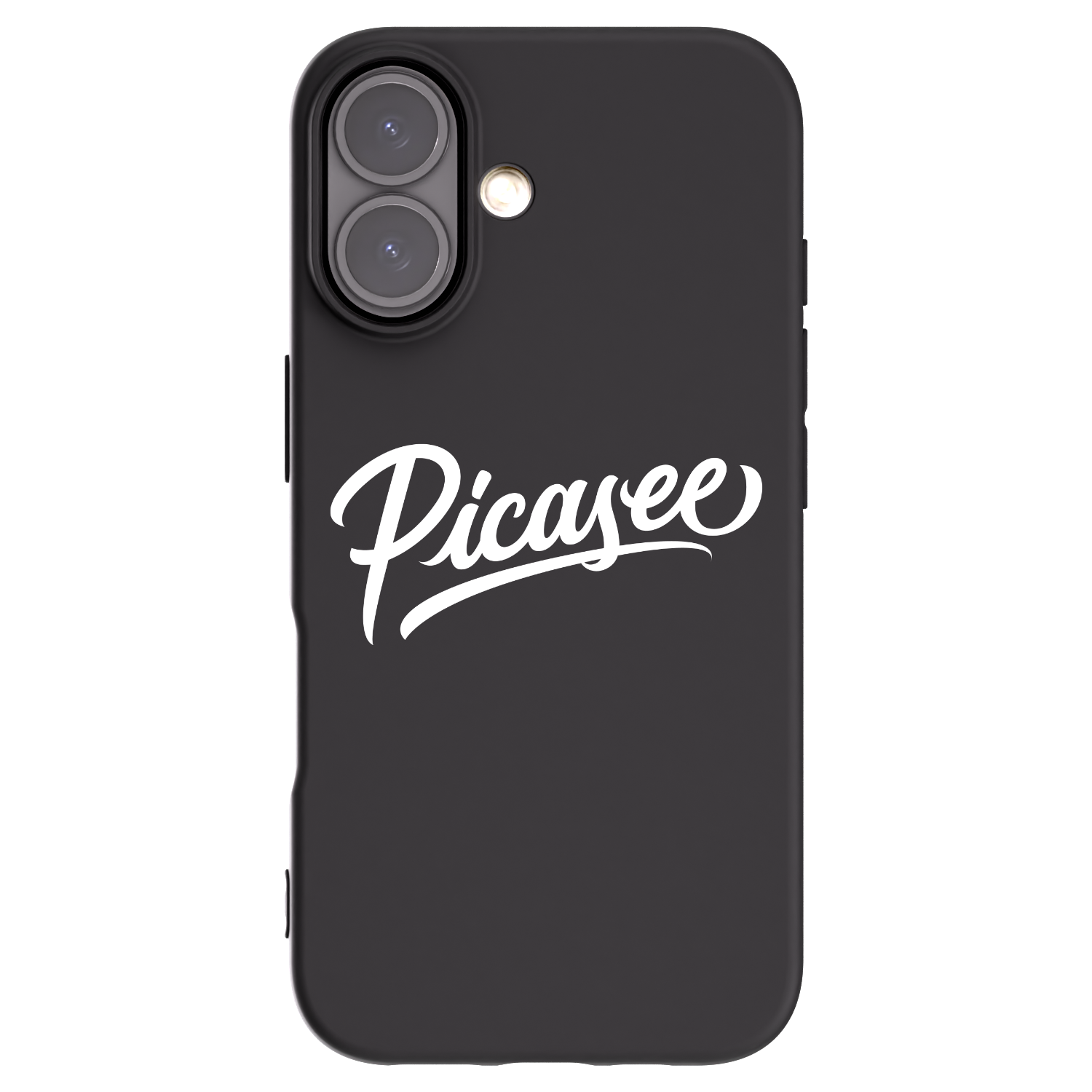 Picasee silikonowe czarne etui na Apple iPhone 16 - Picasee - old logo - white
