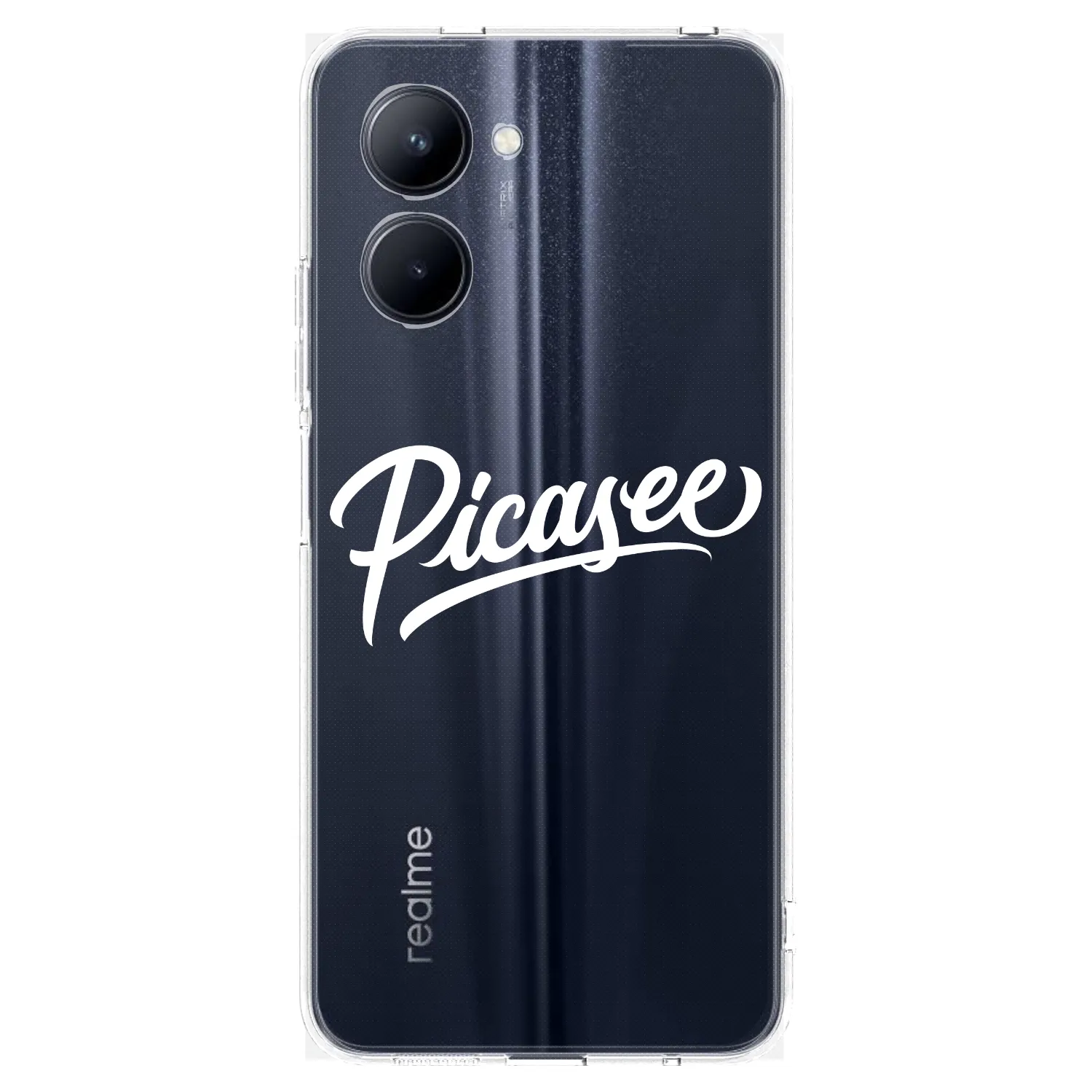 Picasee silikonowe przeźroczyste etui na Realme C33 (2023) - Picasee - old logo - white