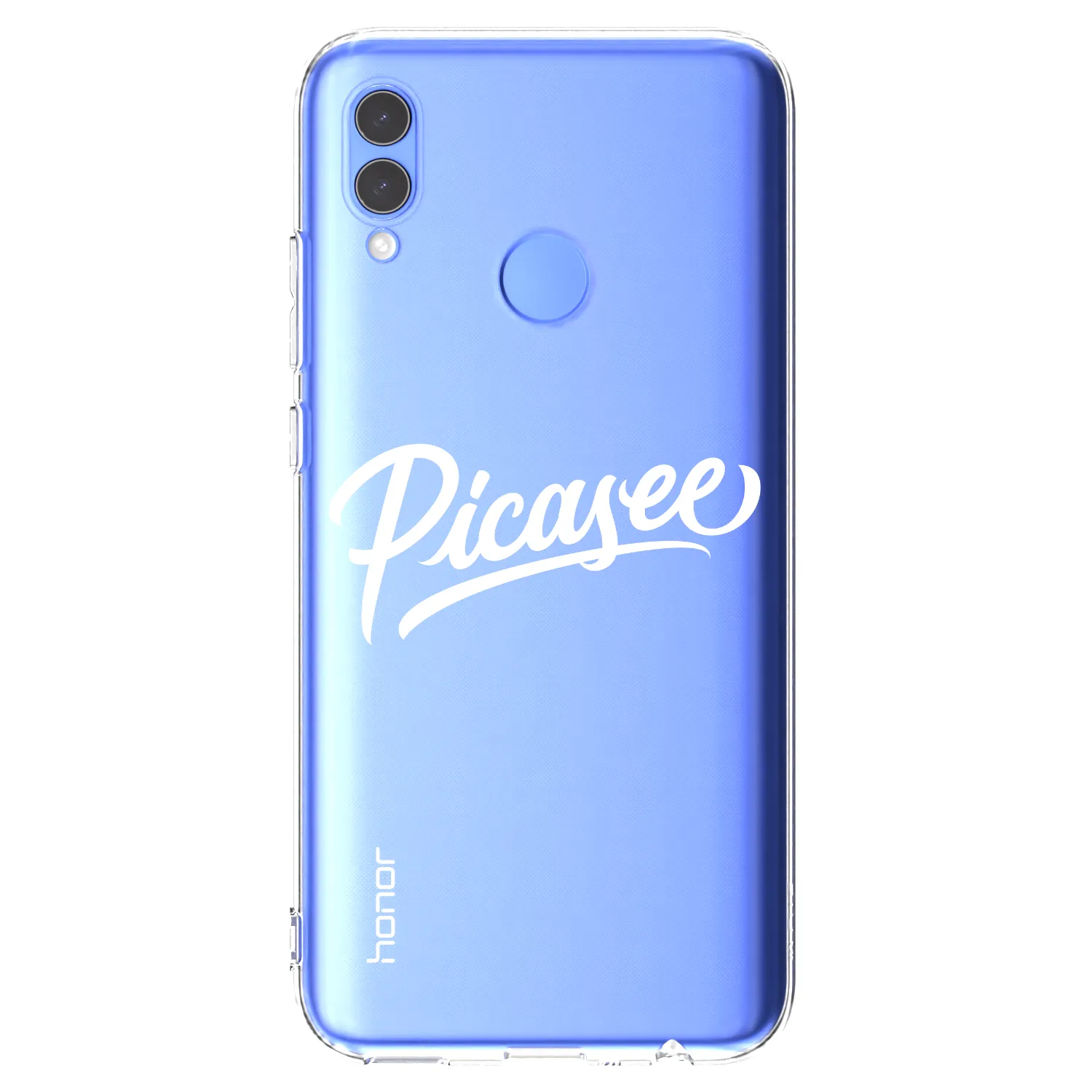 Picasee silikonowe przeźroczyste etui na Huawei P Smart 2019 - Picasee - old logo - white