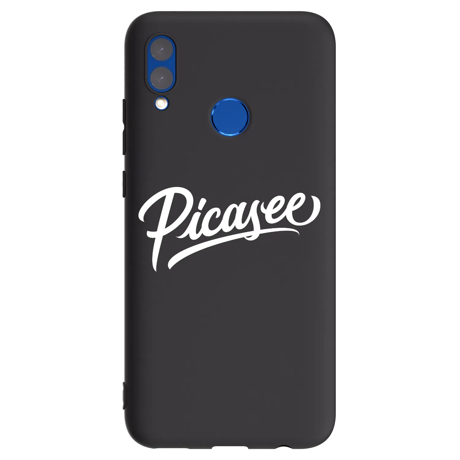 Picasee silikonowe czarne etui na Honor 10 Lite - Picasee - old logo - white