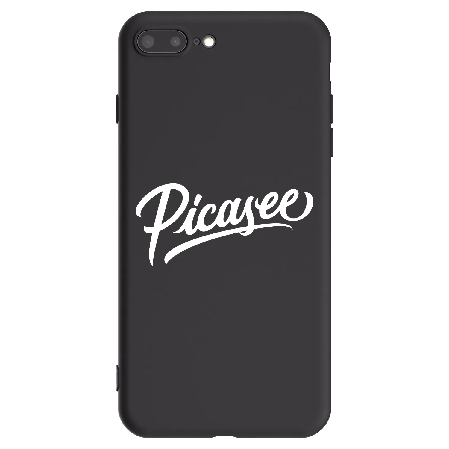 Picasee silikonowe czarne etui na Apple iPhone 7 Plus - Picasee - old logo - white