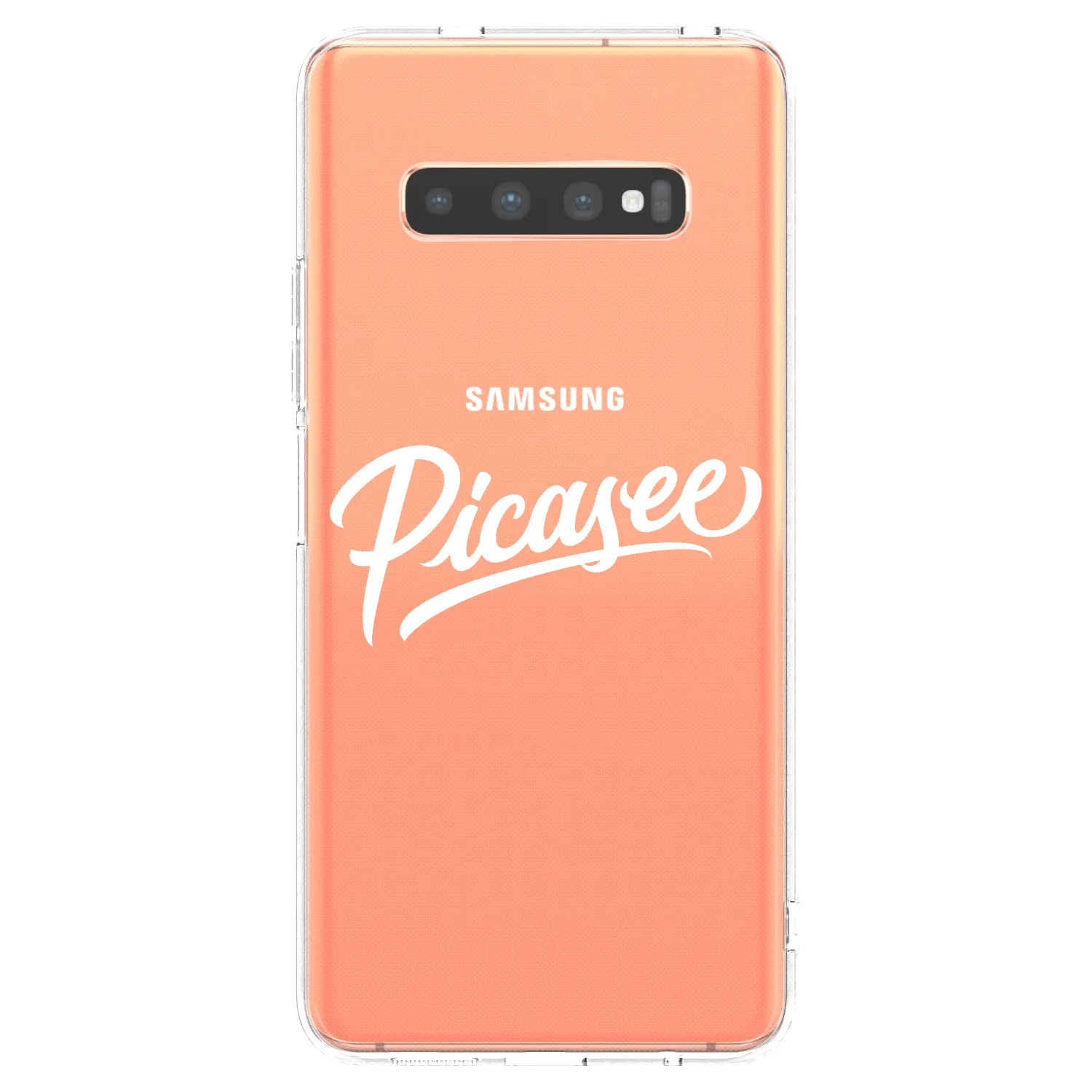 Picasee silikonowe przeźroczyste etui na Samsung Galaxy S10 Plus G975 - Picasee - old logo - white
