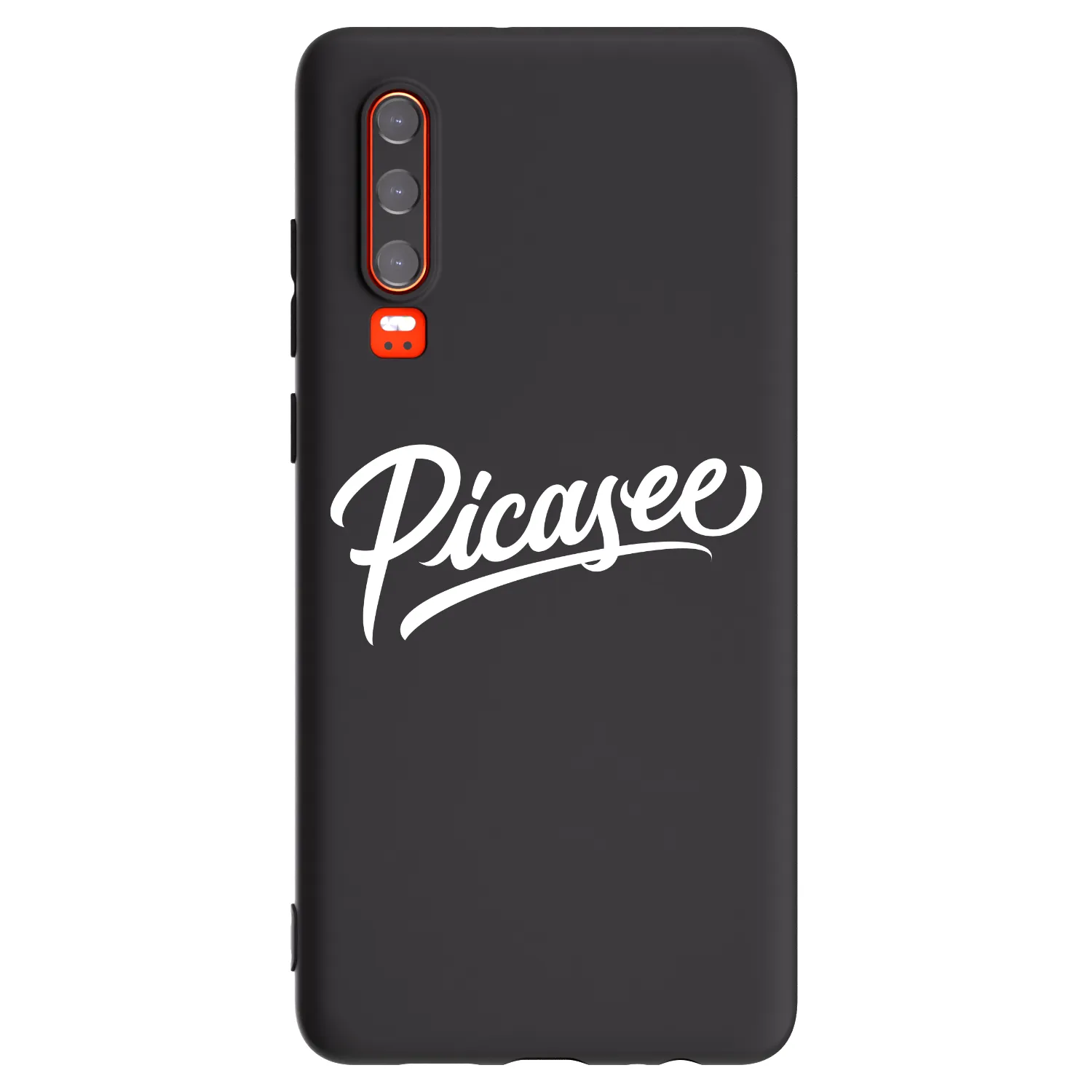 Picasee silikonowe czarne etui na Huawei P30 - Picasee - old logo - white