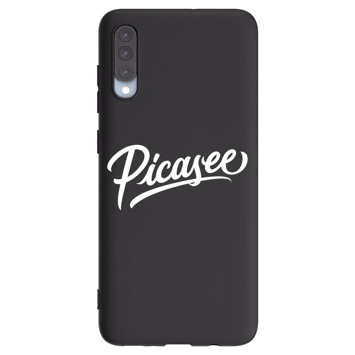Picasee silikonowe czarne etui na Samsung Galaxy A70 A705F - Picasee - old logo - white