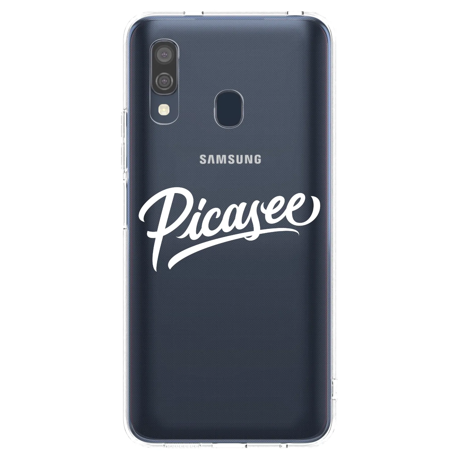 Picasee silikonowe przeźroczyste etui na Samsung Galaxy A40 A405F - Picasee - old logo - white