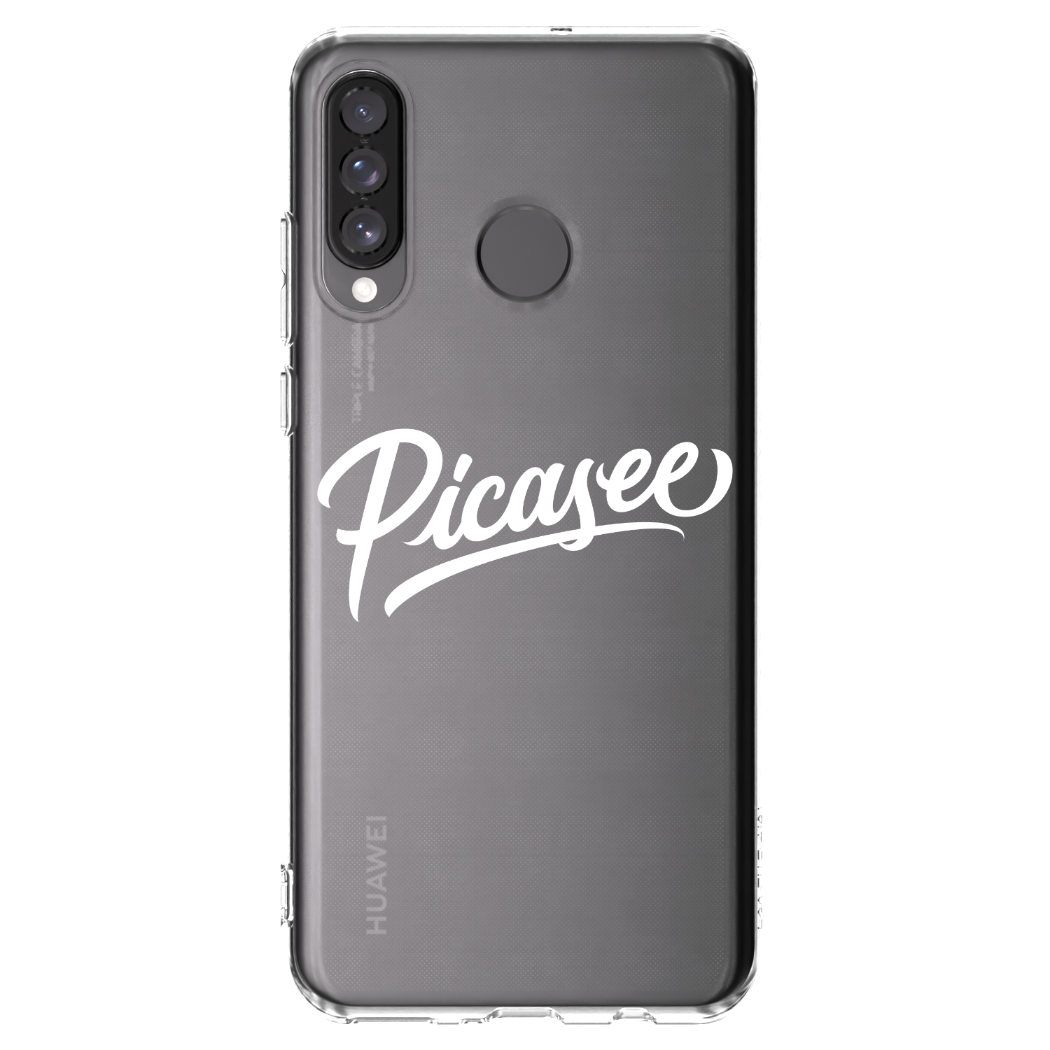 Picasee silikonowe przeźroczyste etui na Huawei P30 Lite - Picasee - old logo - white