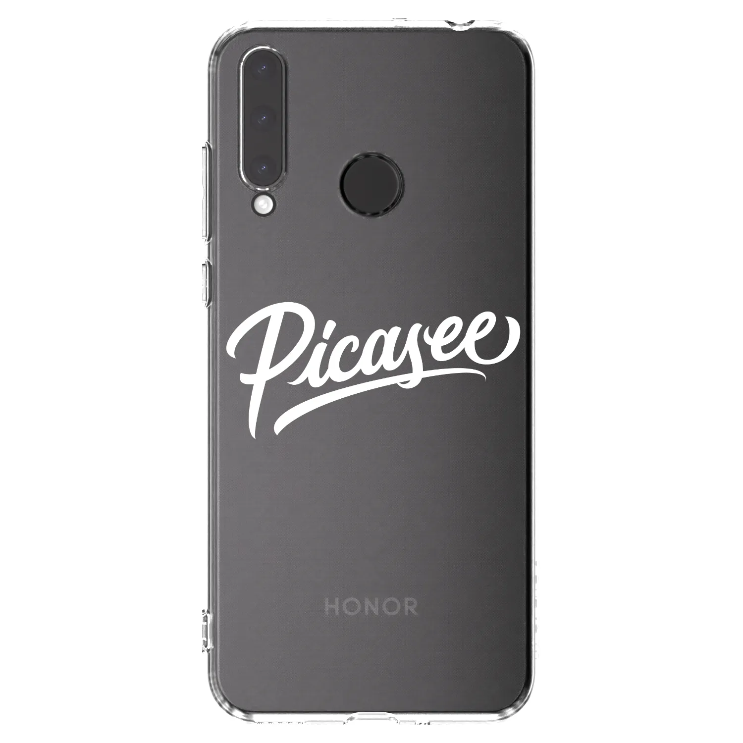 Picasee silikonowe przeźroczyste etui na Honor 20 Lite - Picasee - old logo - white