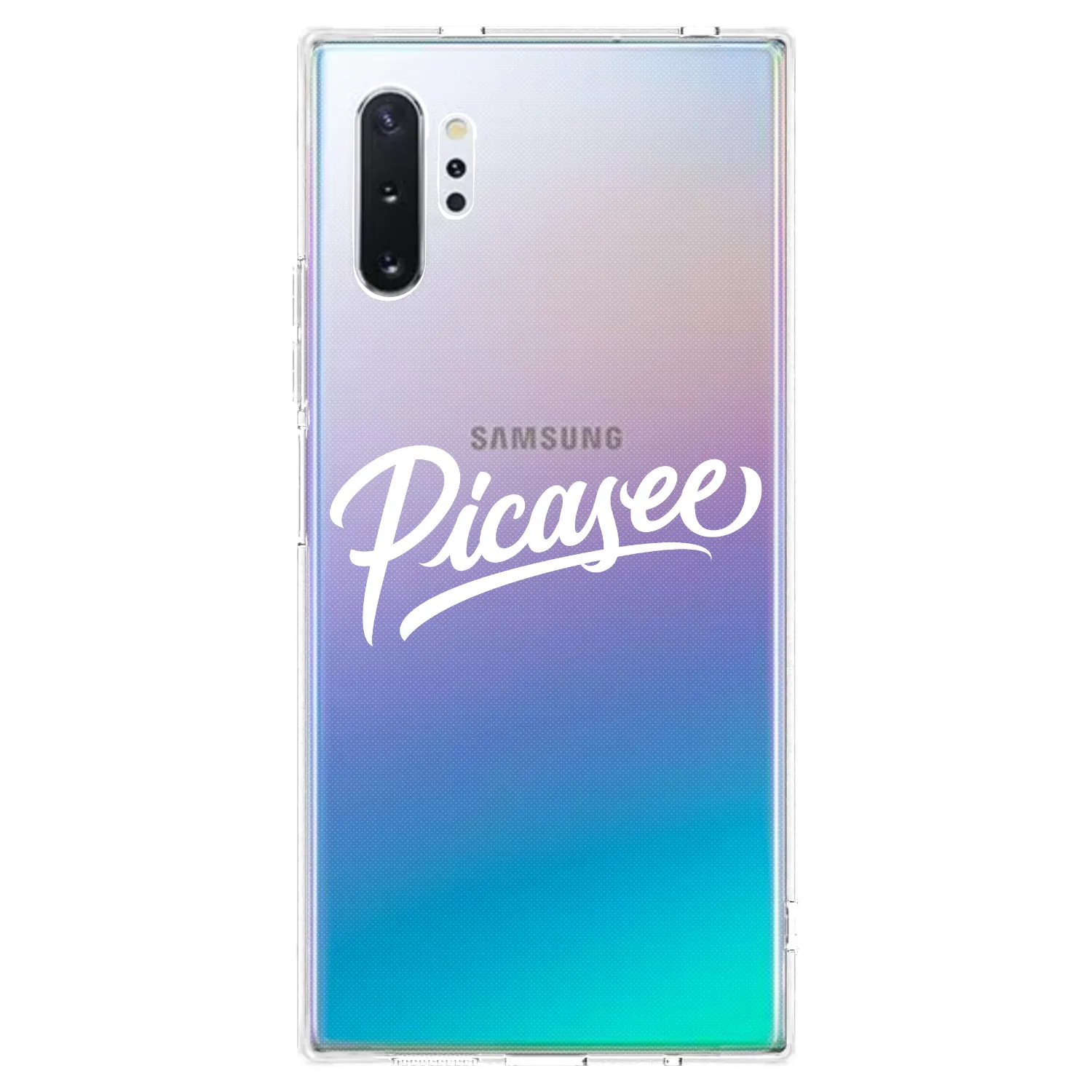 Picasee silikonowe przeźroczyste etui na Samsung Galaxy Note 10+ N975F - Picasee - old logo - white