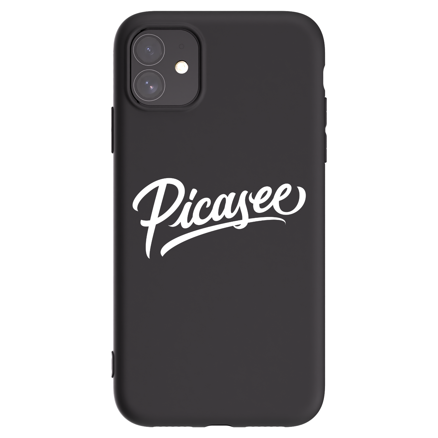 Picasee silikonowe czarne etui na Apple iPhone 11 - Picasee - old logo - white