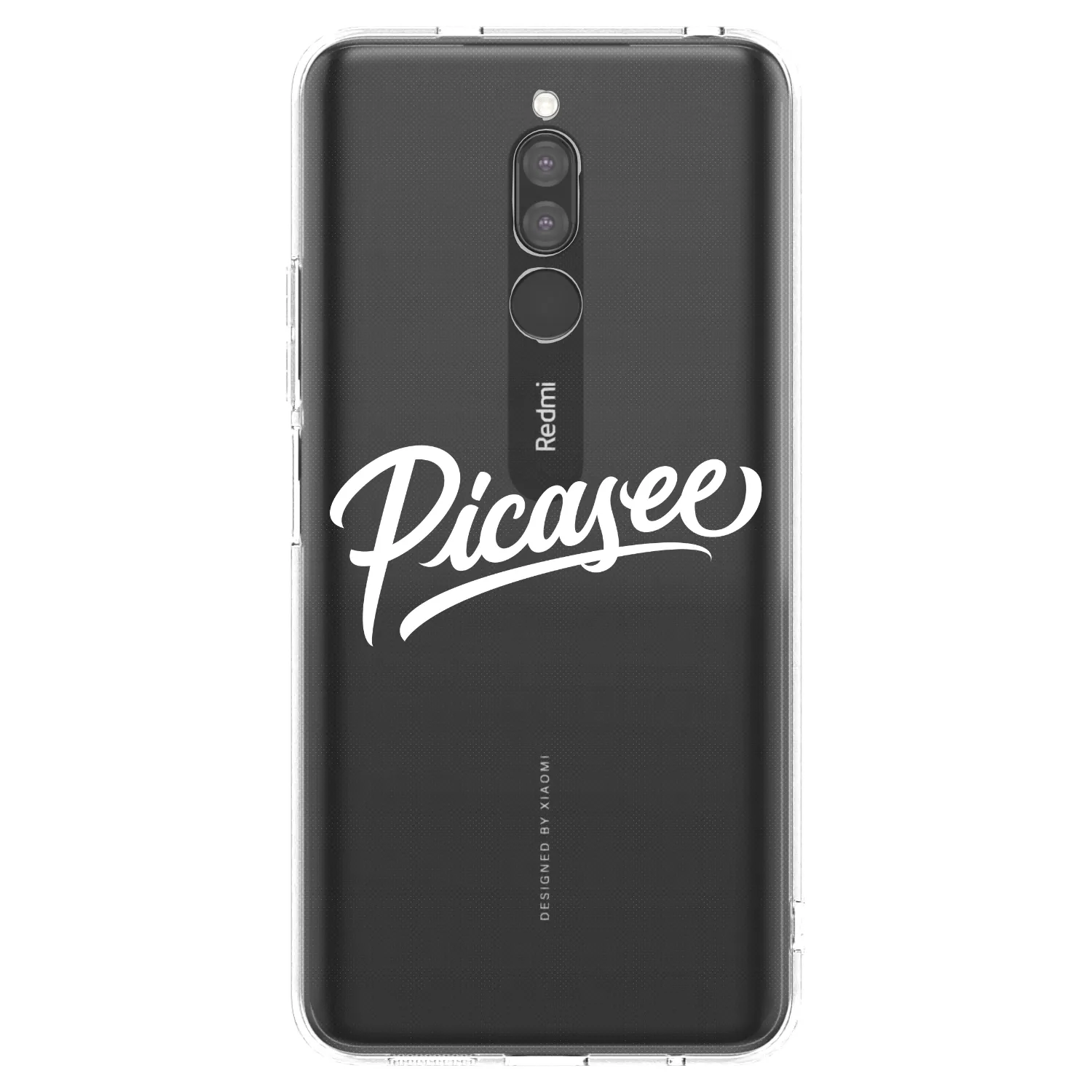 Picasee silikonowe przeźroczyste etui na Xiaomi Redmi 8 - Picasee - old logo - white