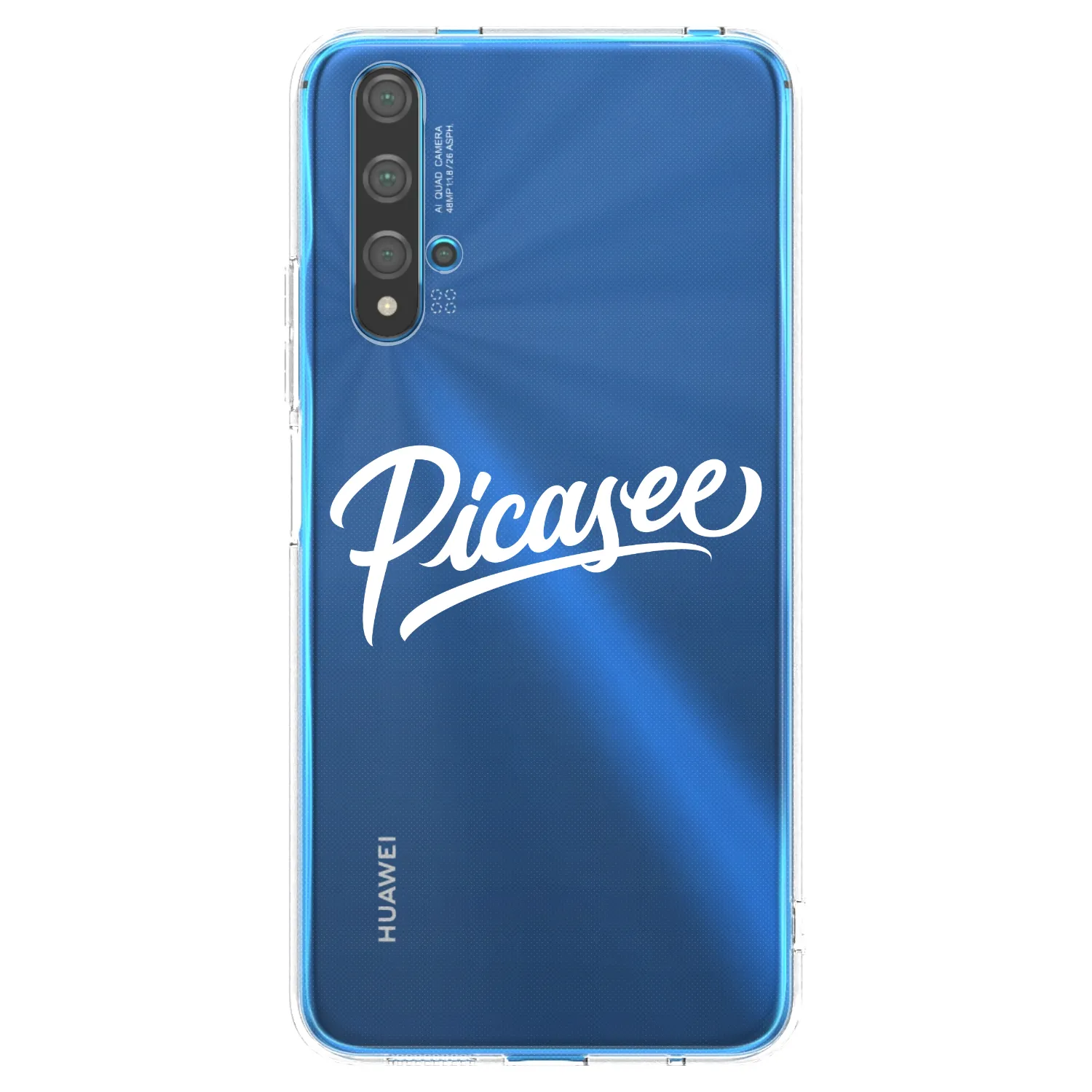 Picasee silikonowe przeźroczyste etui na Huawei Nova 5T - Picasee - old logo - white