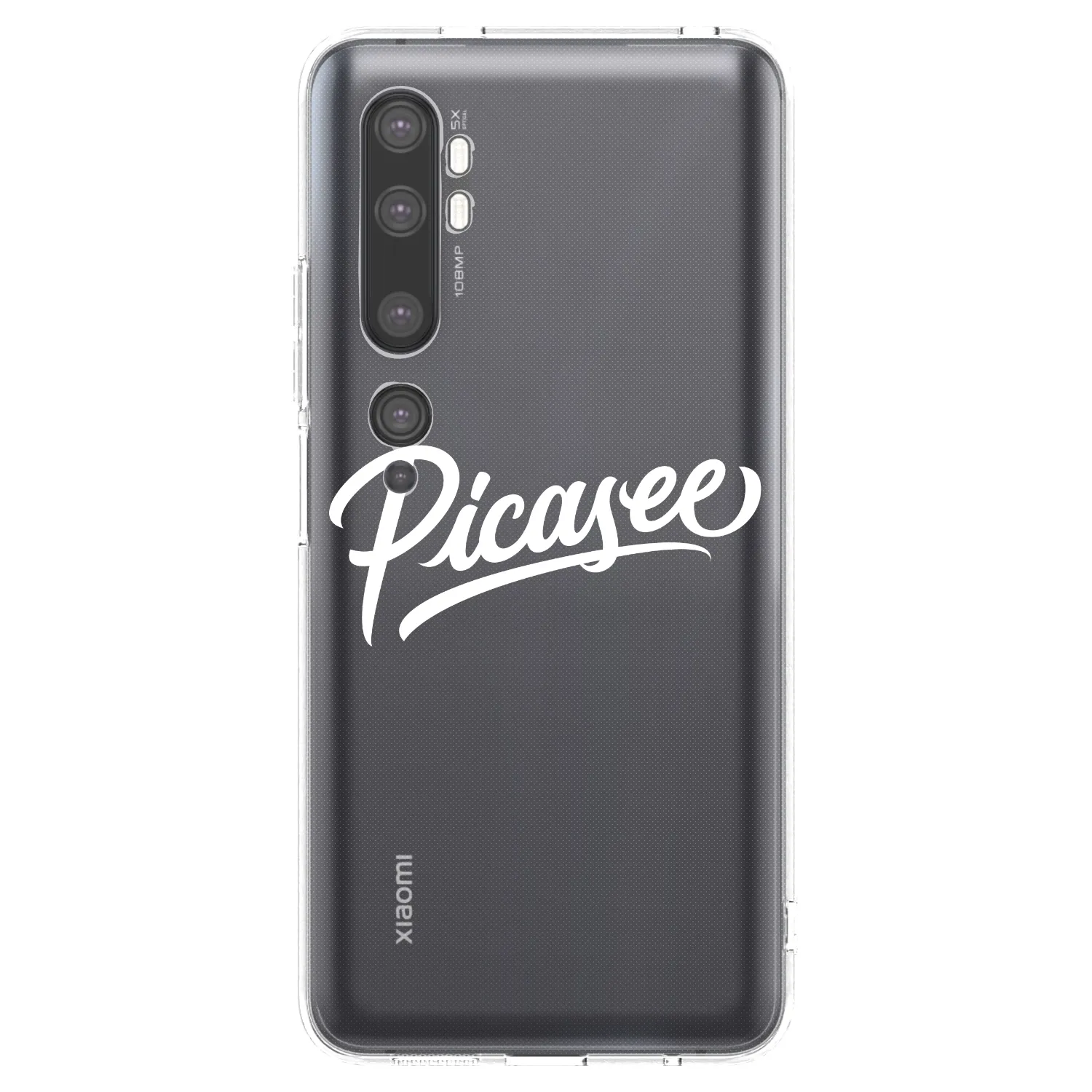 Picasee silikonowe przeźroczyste etui na Xiaomi Mi Note 10 (Pro) - Picasee - old logo - white