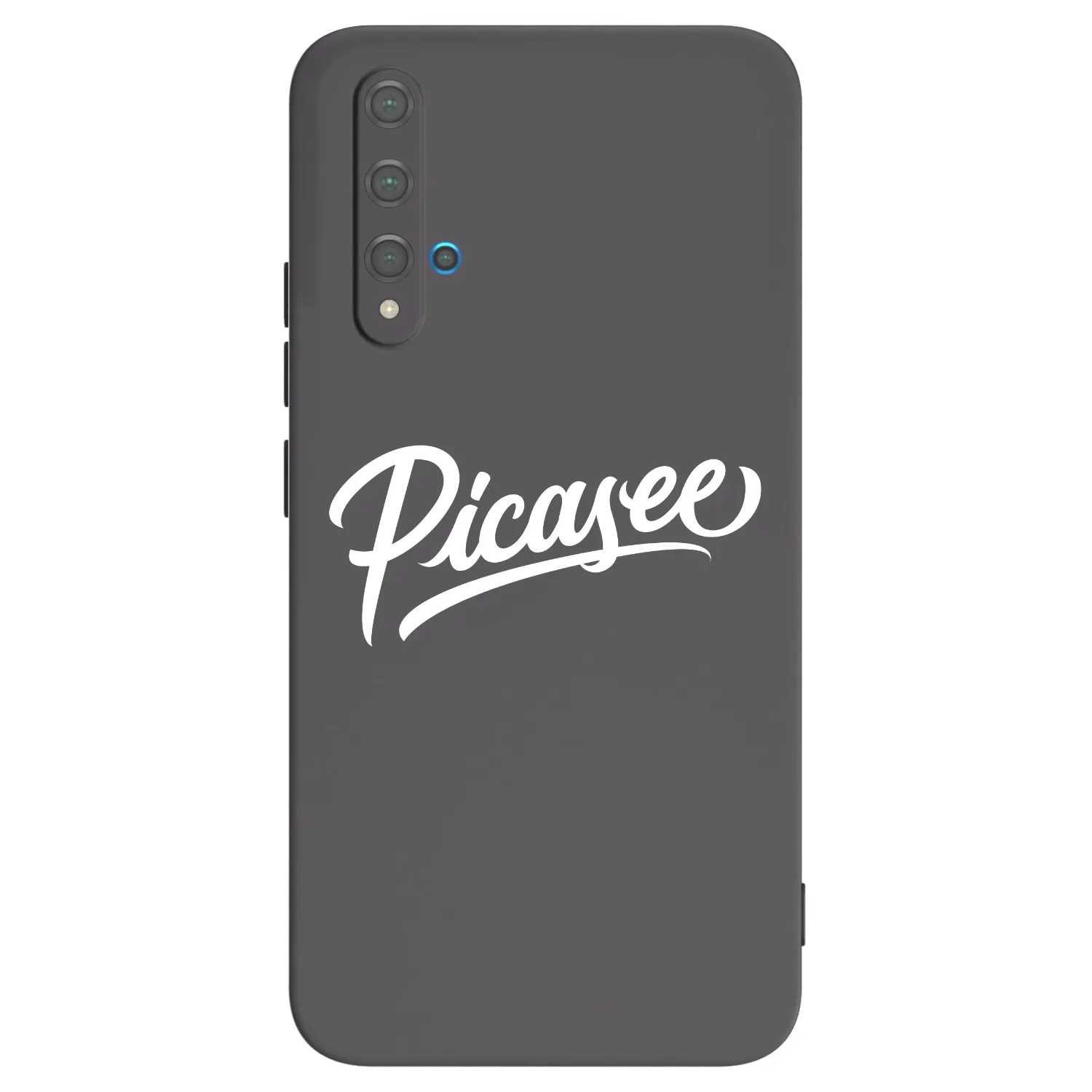 Picasee silikonowe czarne etui na Huawei Nova 5T - Picasee - old logo - white