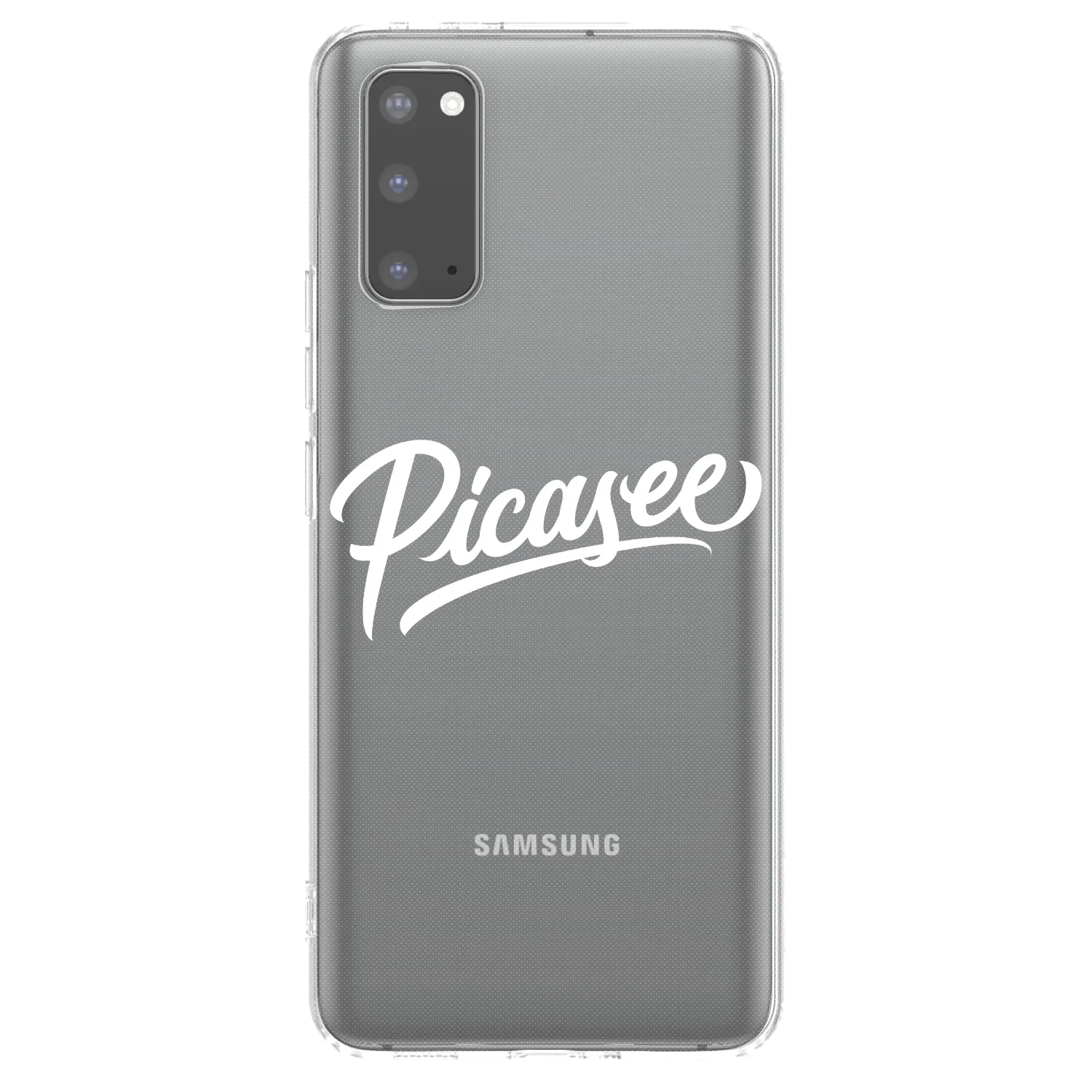 Picasee silikonowe przeźroczyste etui na Samsung Galaxy S20 G980F - Picasee - old logo - white