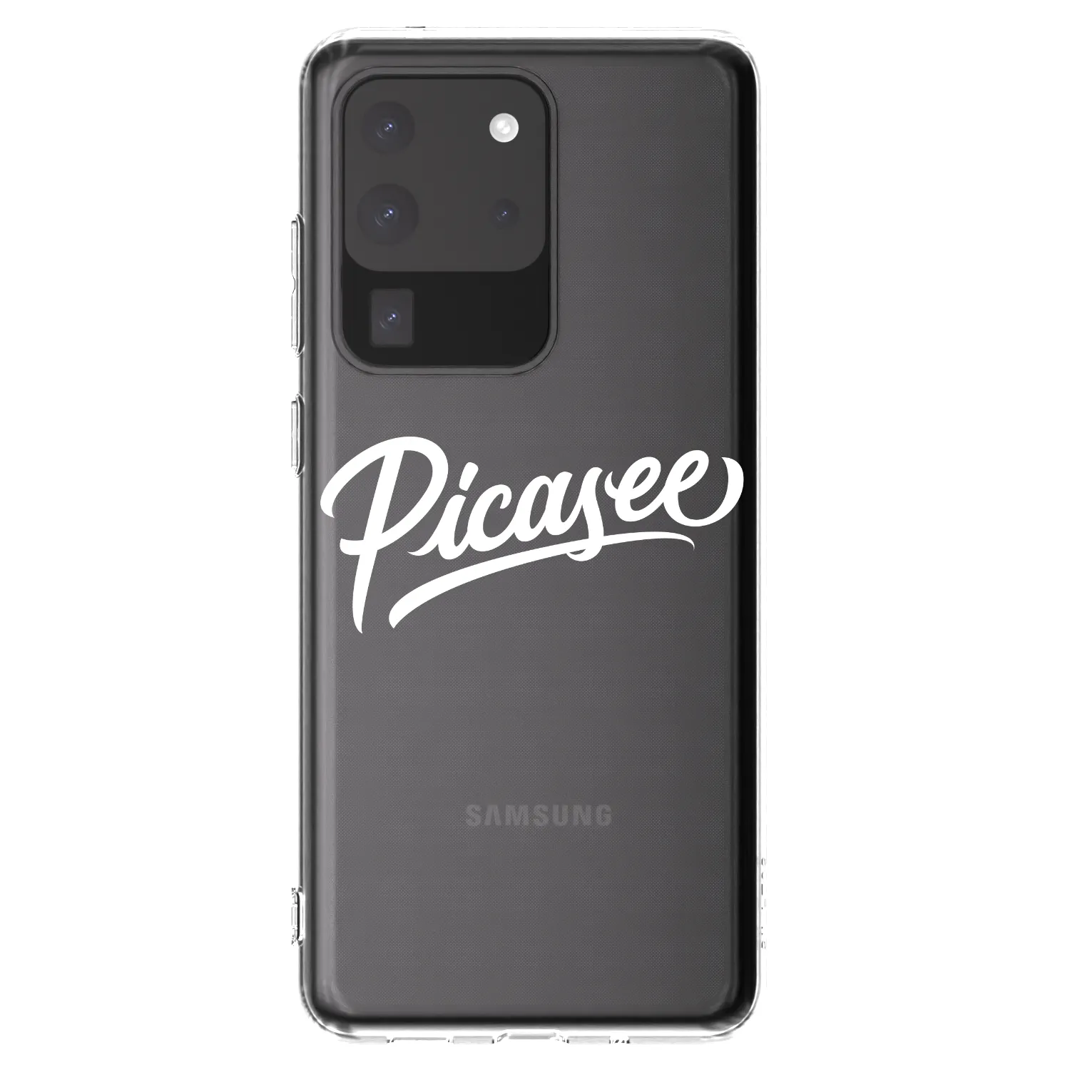 Picasee silikonowe przeźroczyste etui na Samsung Galaxy S20 Ultra 5G G988F - Picasee - old logo - white