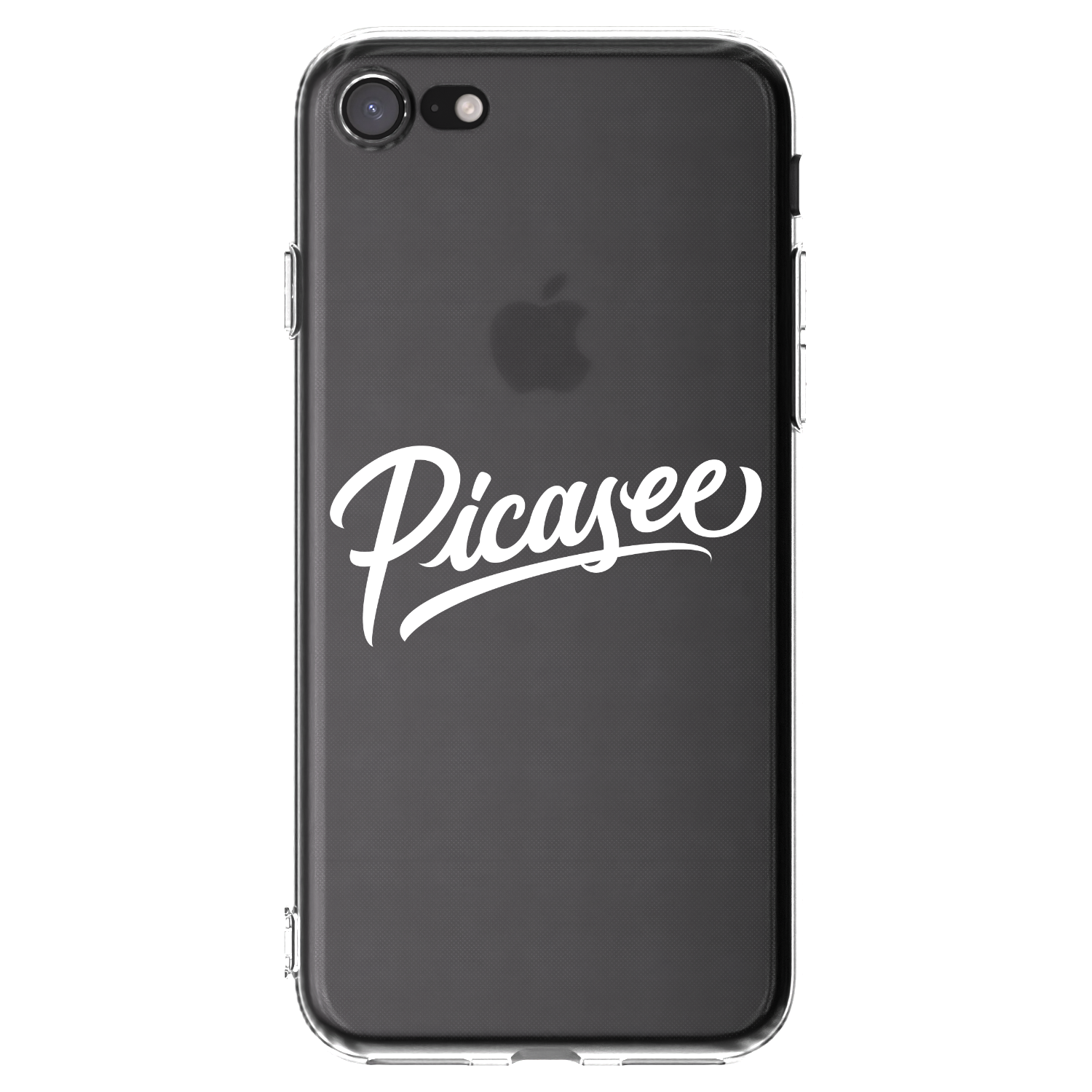 Picasee silikonowe przeźroczyste etui na Apple iPhone SE 2020 - Picasee - old logo - white