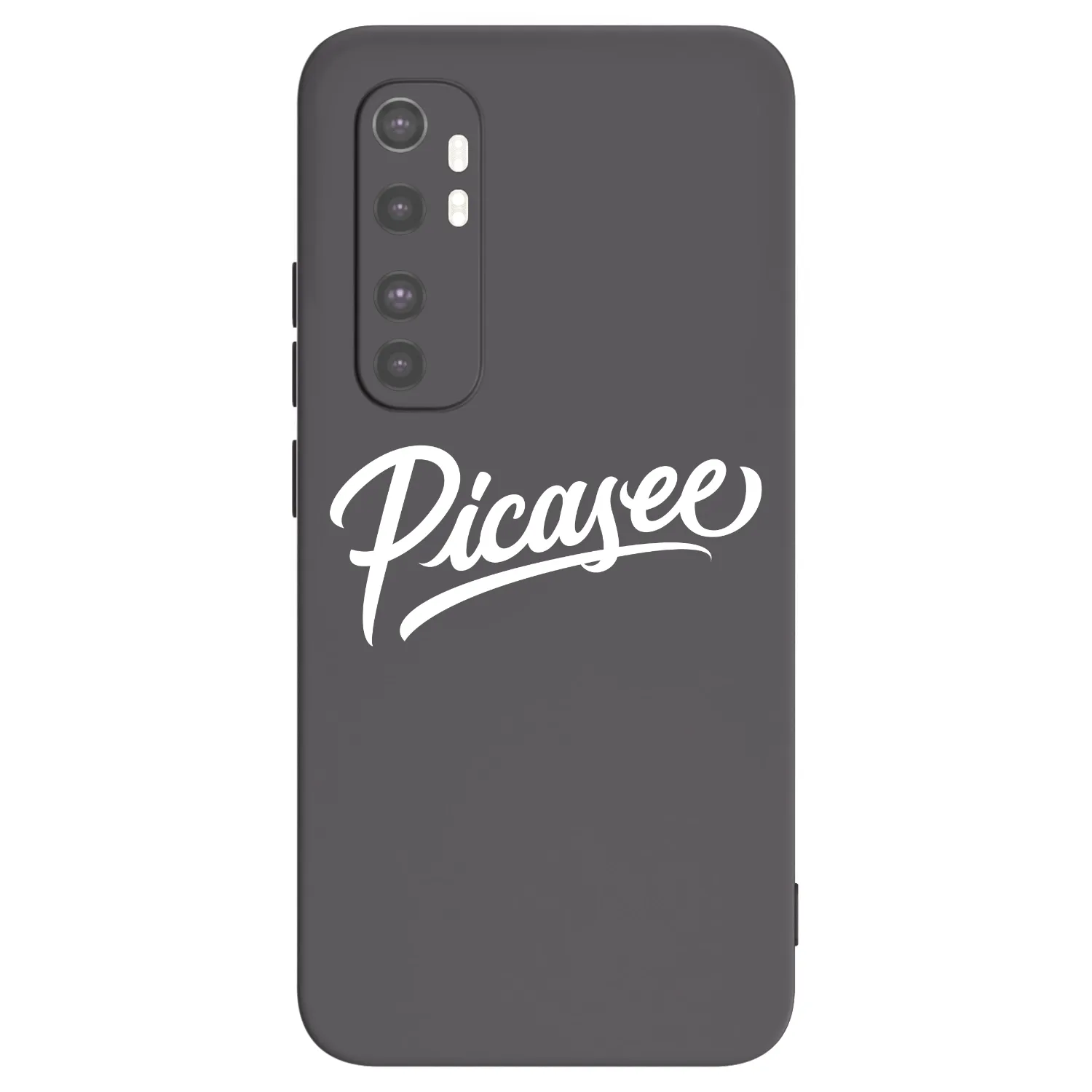 Picasee silikonowe czarne etui na Xiaomi Mi Note 10 Lite - Picasee - old logo - white