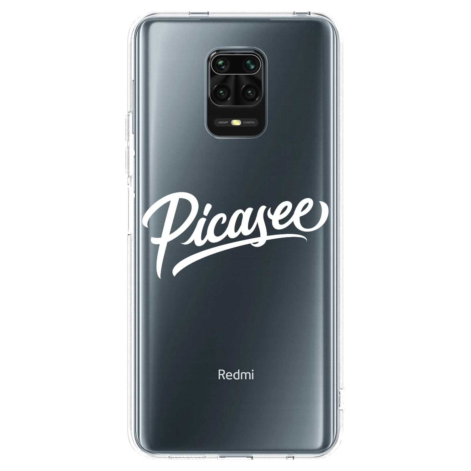 Picasee silikonowe przeźroczyste etui na Xiaomi Redmi Note 9S - Picasee - old logo - white