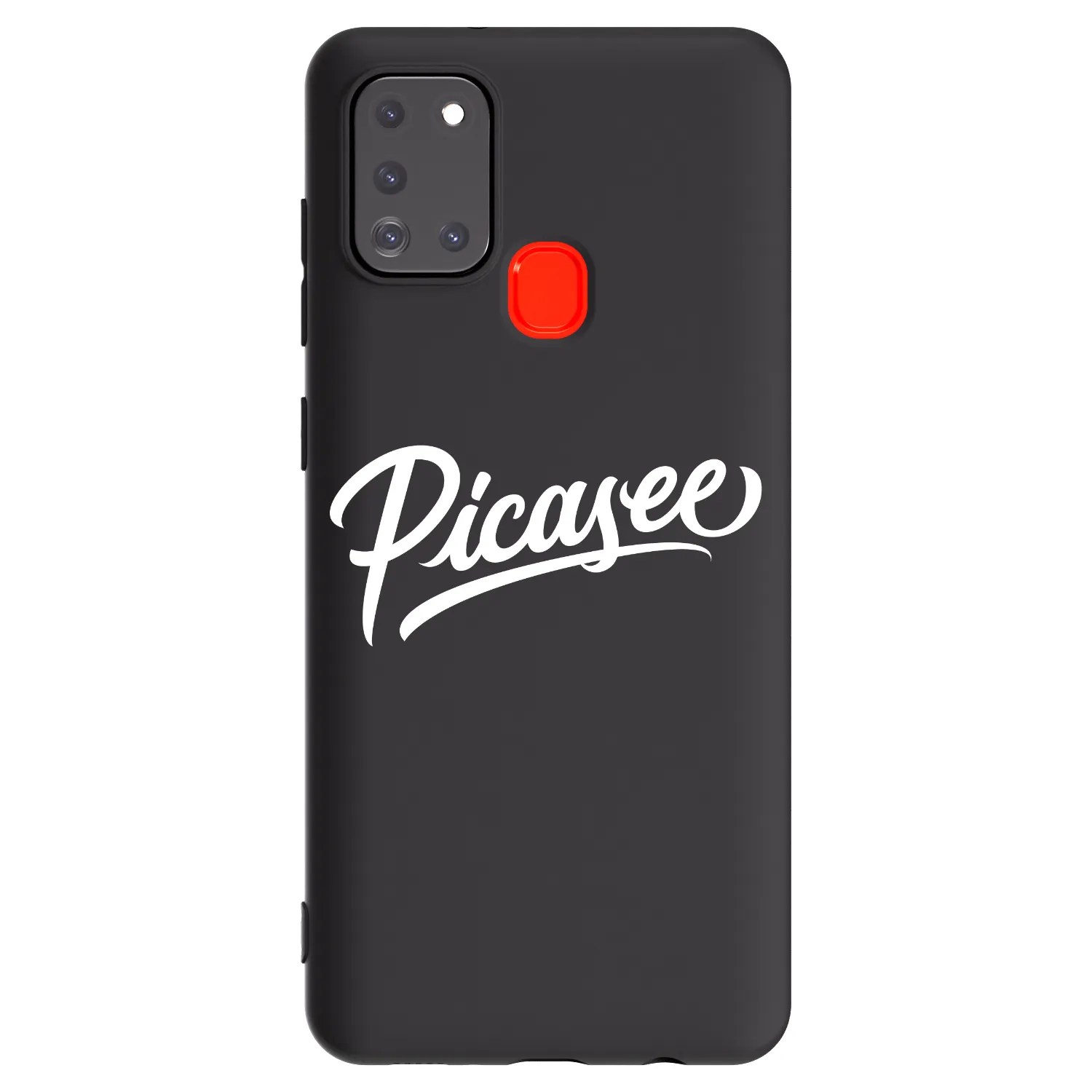Picasee silikonowe czarne etui na Samsung Galaxy A21s - Picasee - old logo - white