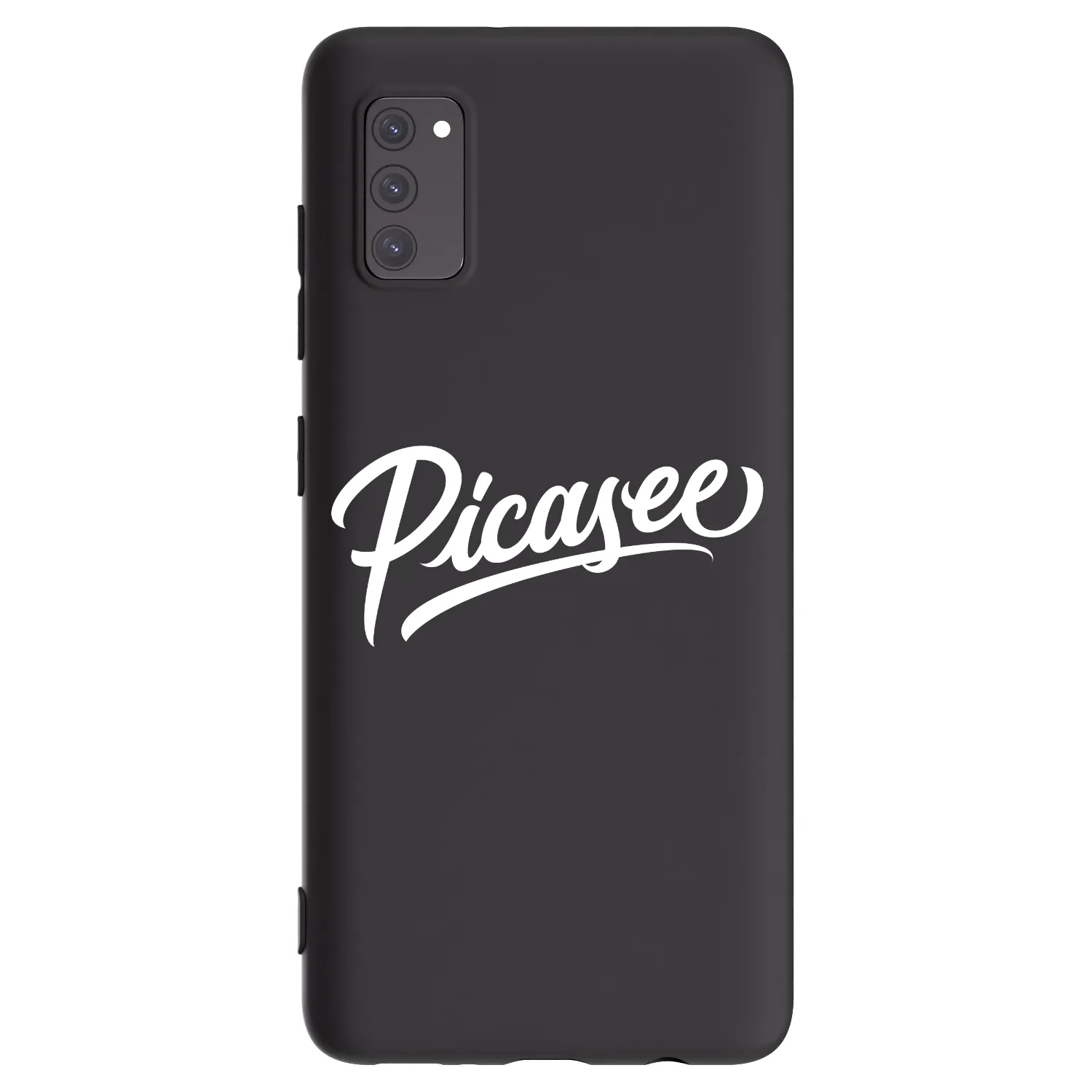 Picasee silikonowe czarne etui na Samsung Galaxy A41 A415F - Picasee - old logo - white