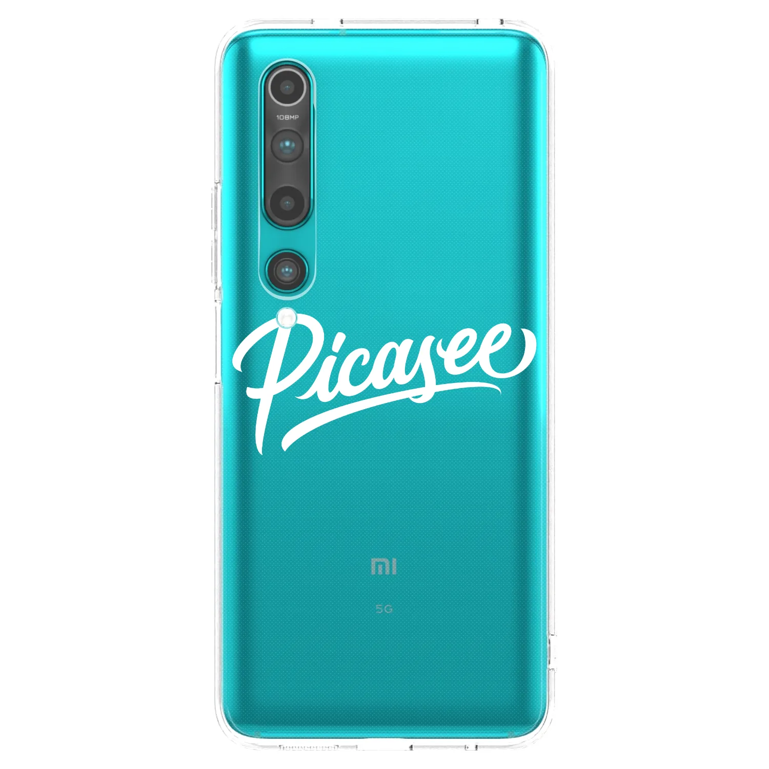 Picasee silikonowe przeźroczyste etui na Xiaomi Mi 10 - Picasee - old logo - white