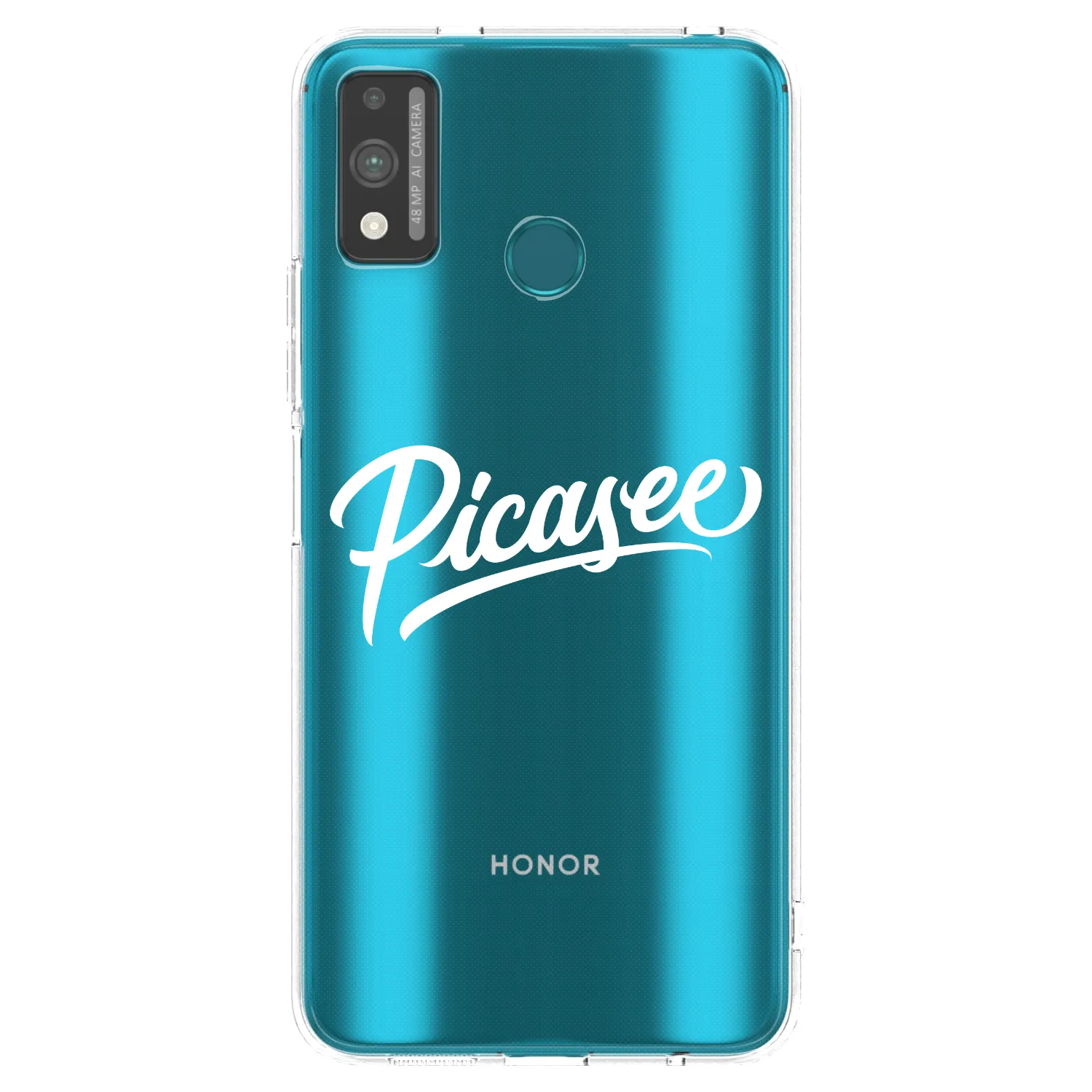 Picasee silikonowe przeźroczyste etui na Honor 9X Lite - Picasee - old logo - white