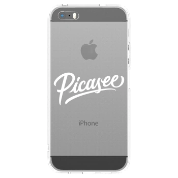 Picasee silikonowe przeźroczyste etui na Apple iPhone 5/5S/SE - Picasee - old logo - white
