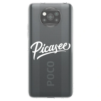 Picasee silikonowe czarne etui na Xiaomi Poco X3 - Picasee - old logo - white