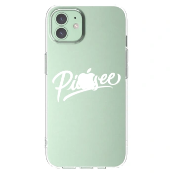 Picasee silikonowe przeźroczyste etui na Apple iPhone 12 - Picasee - old logo - white