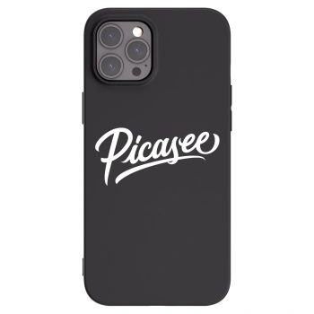Picasee silikonowe czarne etui na Apple iPhone 12 Pro Max - Picasee - old logo - white