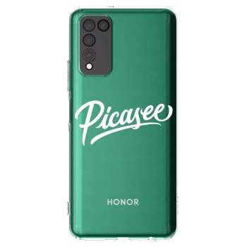 Picasee silikonowe przeźroczyste etui na Honor 10X Lite - Picasee - old logo - white