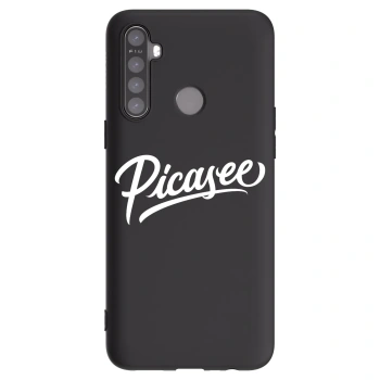 Picasee silikonowe czarne etui na Realme 5 - Picasee - old logo - white
