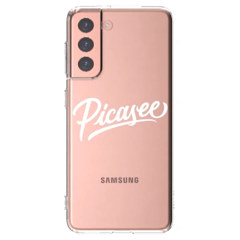 Picasee silikonowe przeźroczyste etui na Samsung Galaxy S21 5G G991B - Picasee - old logo - white