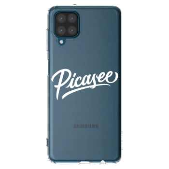Picasee silikonowe przeźroczyste etui na Samsung Galaxy A12 A125F - Picasee - old logo - white