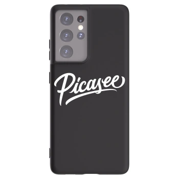 Picasee silikonowe czarne etui na Samsung Galaxy S21 Ultra 5G G998B - Picasee - old logo - white