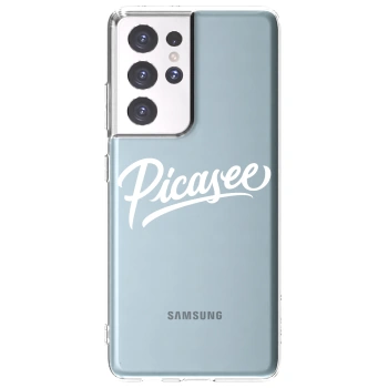 Picasee silikonowe przeźroczyste etui na Samsung Galaxy S21 Ultra 5G G998B - Picasee - old logo - white
