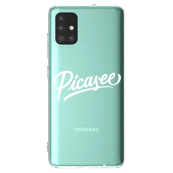 Picasee silikonowe przeźroczyste etui na Samsung Galaxy M31s - Picasee - old logo - white