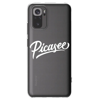 Picasee silikonowe przeźroczyste etui na Xiaomi Redmi Note 10 - Picasee - old logo - white