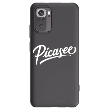 Picasee silikonowe czarne etui na Xiaomi Redmi Note 10 - Picasee - old logo - white