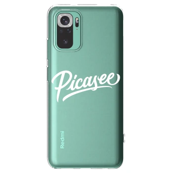 Picasee silikonowe przeźroczyste etui na Xiaomi Redmi Note 10 Pro - Picasee - old logo - white