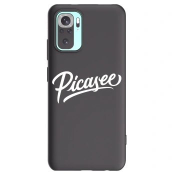 Picasee silikonowe czarne etui na Xiaomi Redmi Note 10 Pro - Picasee - old logo - white