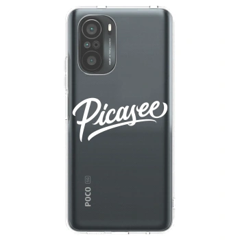 Picasee silikonowe przeźroczyste etui na Xiaomi Poco F3 - Picasee - old logo - white