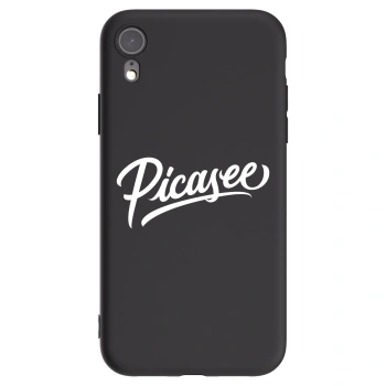 Picasee silikonowe czarne etui na Apple iPhone XR - Picasee - old logo - white