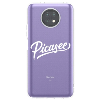 Picasee silikonowe przeźroczyste etui na Xiaomi Redmi Note 9T - Picasee - old logo - white