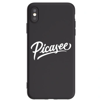 Picasee silikonowe czarne etui na Apple iPhone XS Max - Picasee - old logo - white