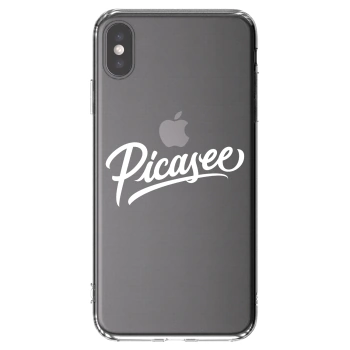 Picasee silikonowe przeźroczyste etui na Apple iPhone XS Max - Picasee - old logo - white
