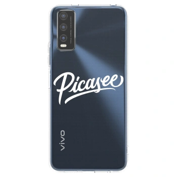Picasee silikonowe przeźroczyste etui na Vivo Y20s - Picasee - old logo - white