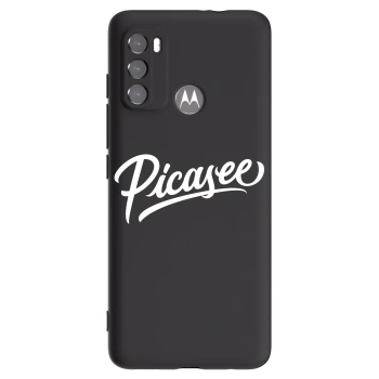 Picasee silikonowe czarne etui na Motorola Moto G60 - Picasee - old logo - white