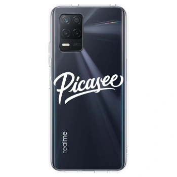 Picasee silikonowe przeźroczyste etui na Realme 8 5G - Picasee - old logo - white