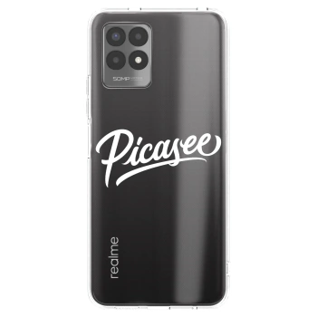 Picasee silikonowe przeźroczyste etui na Realme 8i - Picasee - old logo - white